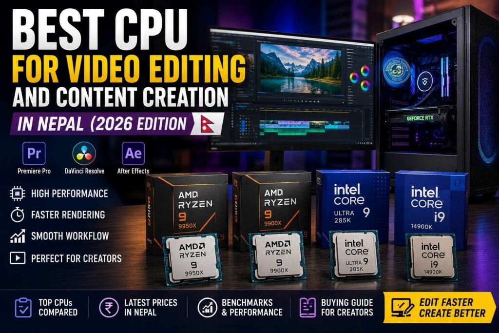 Best CPU for Video Editing and Content Creation in Nepal